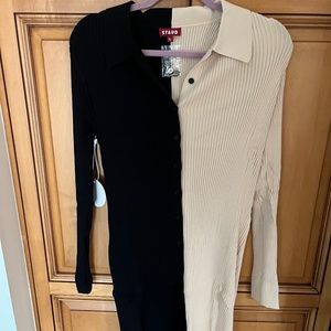NWT Staud XL Tan and Black Dress Milton